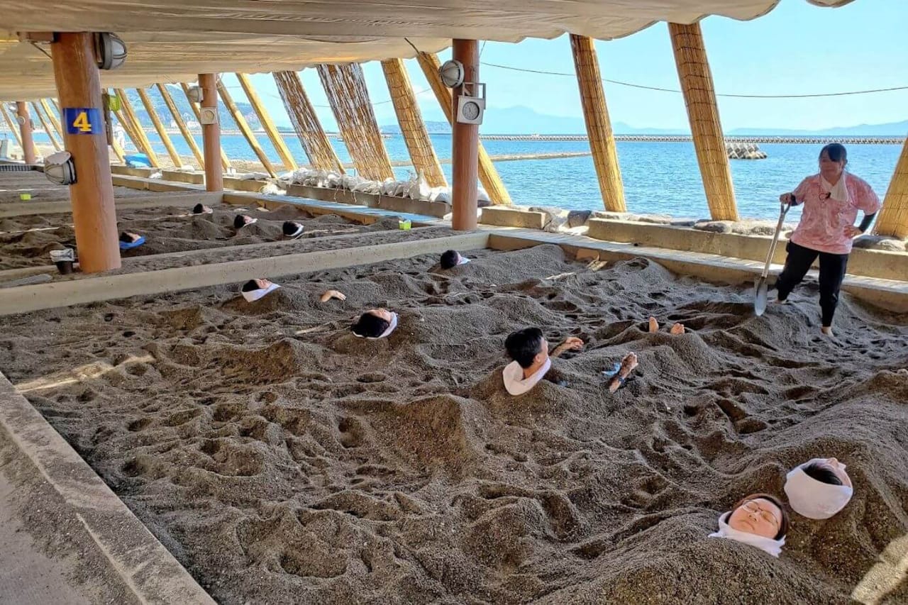 Sand bath in Ibusuki Onsen Japan